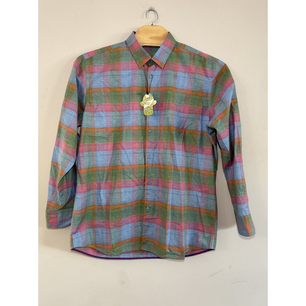 Luchiano Visconti Black‎ LS Button Down Shirt Mens Sz 2XL Pastel